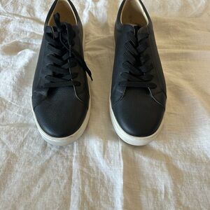 Black Leather Men's Sneakers